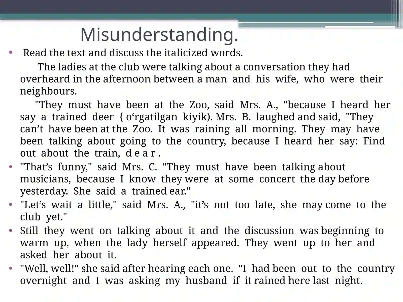 Misunderstanding 2