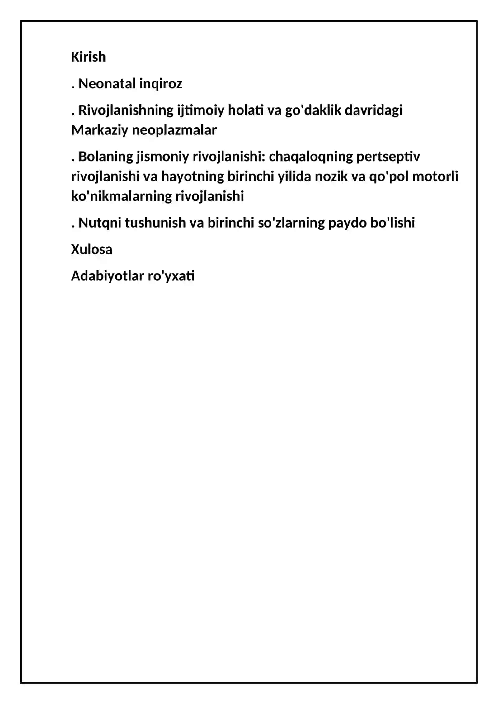Chaqaloqlik davrida jismoniy rivojlanish 2