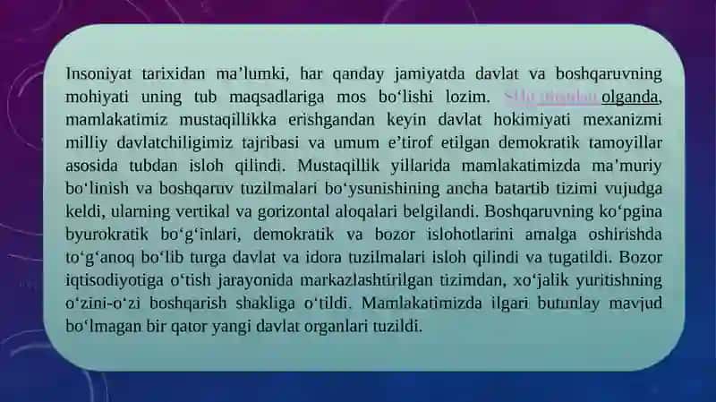 O'ZBEKISTONDA DAVLAT HOKIMIYATINI AMALGA OSHIRISHNING HUQUQIY ASOSLARI 2