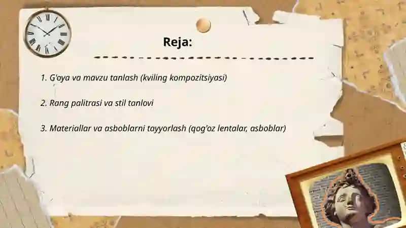 Kviling usuli kompazitsiya yaratish bosqichlari 2