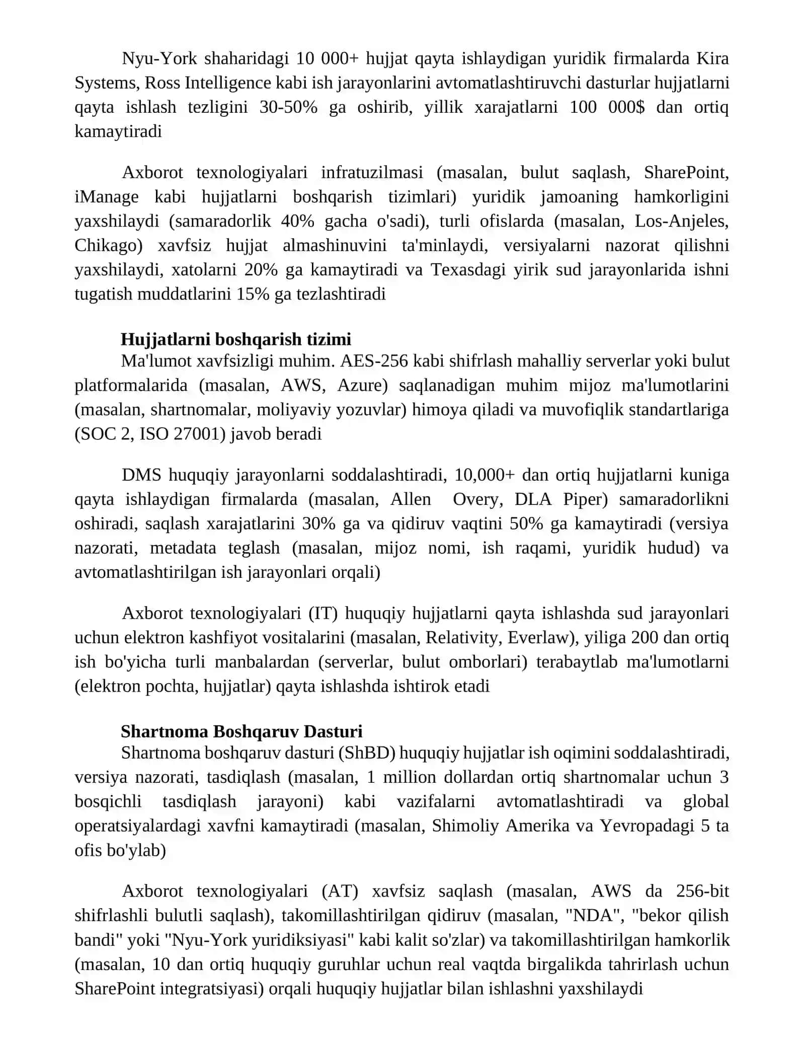 Axborot texnologiyalari huquqiy hujjatlarni boshqarish 2