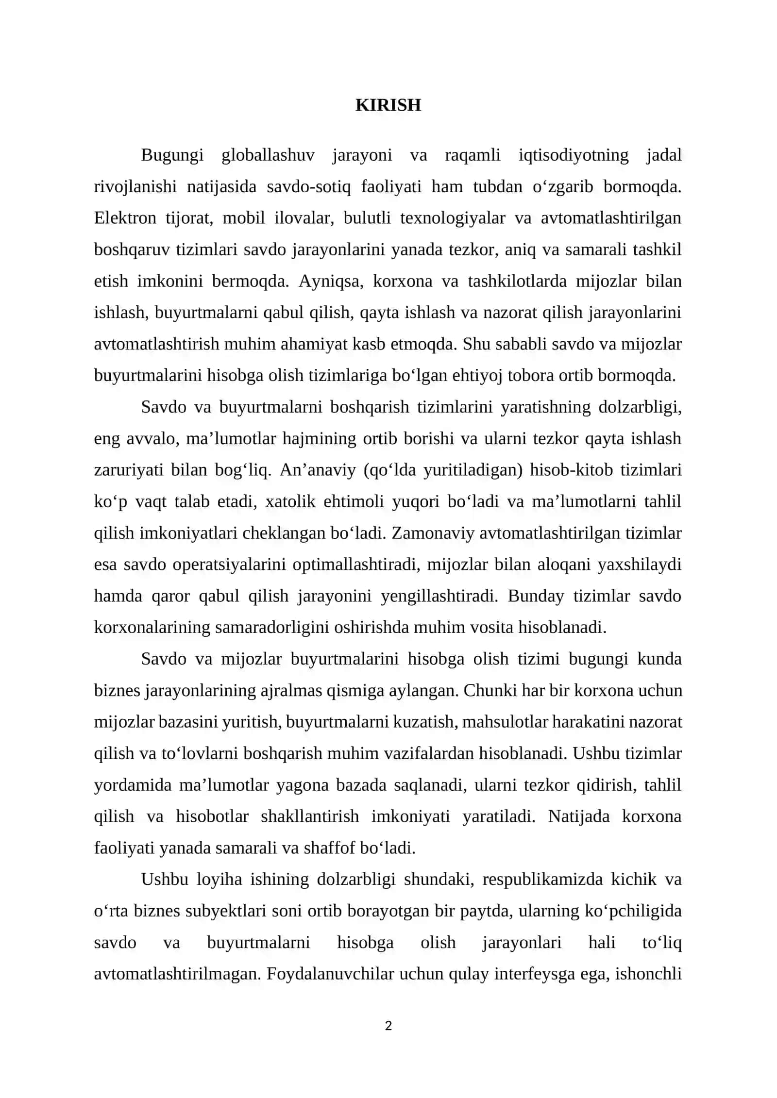 SAVDO TIZIMLARI VA BUYURTMALARNI BOSHQARISHNING NAZARIY ASOSLARI 2