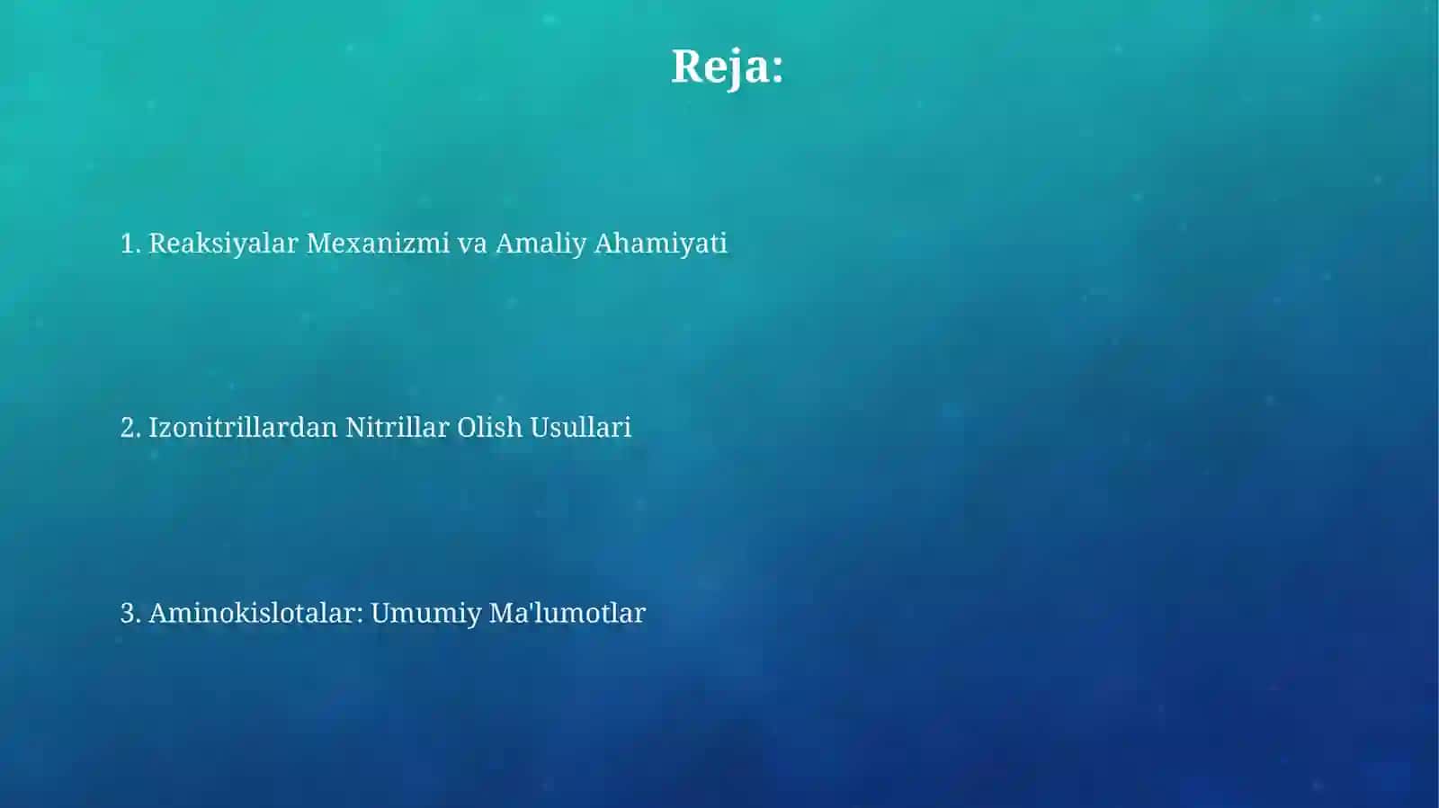 Aminokislotalar: Umumiy Ma'lumotlar 2