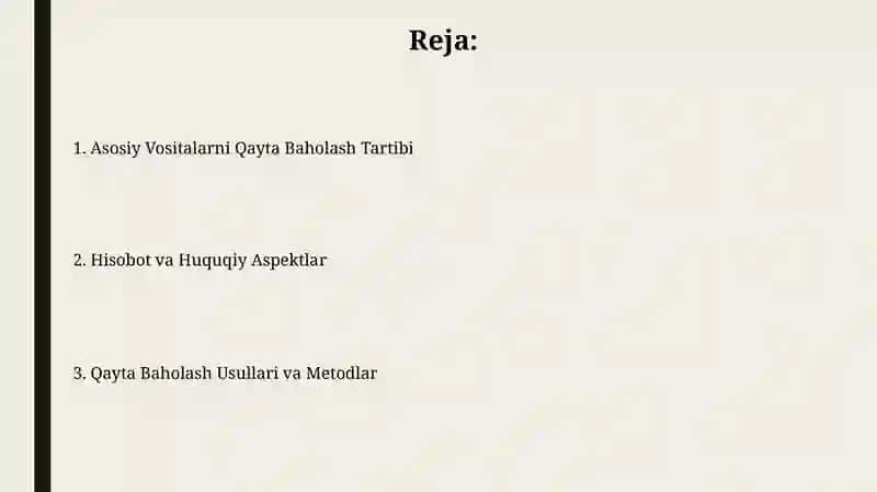 Asosiy Vositalarni Qayta Baholash Tartibi 2