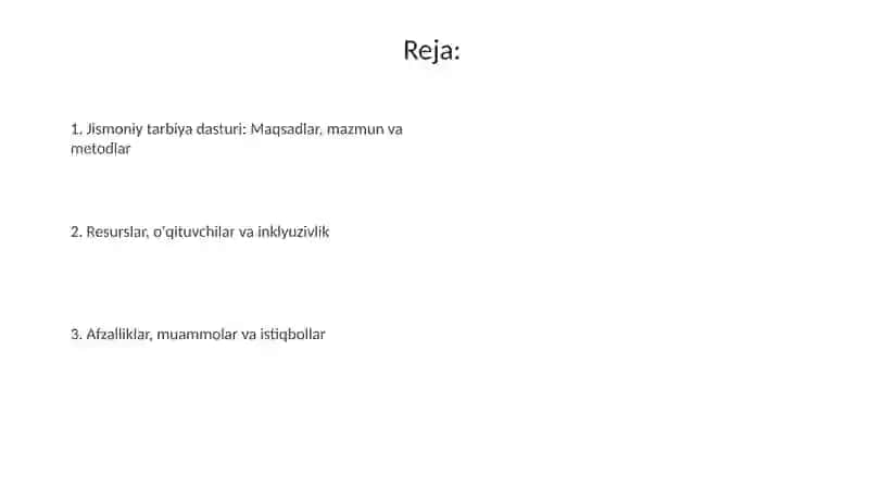 Jismoniy tarbiya dasturi 2