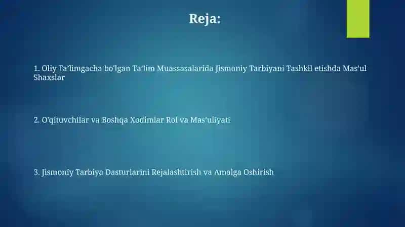 Jismoniy Tarbiya Dasturlari 2
