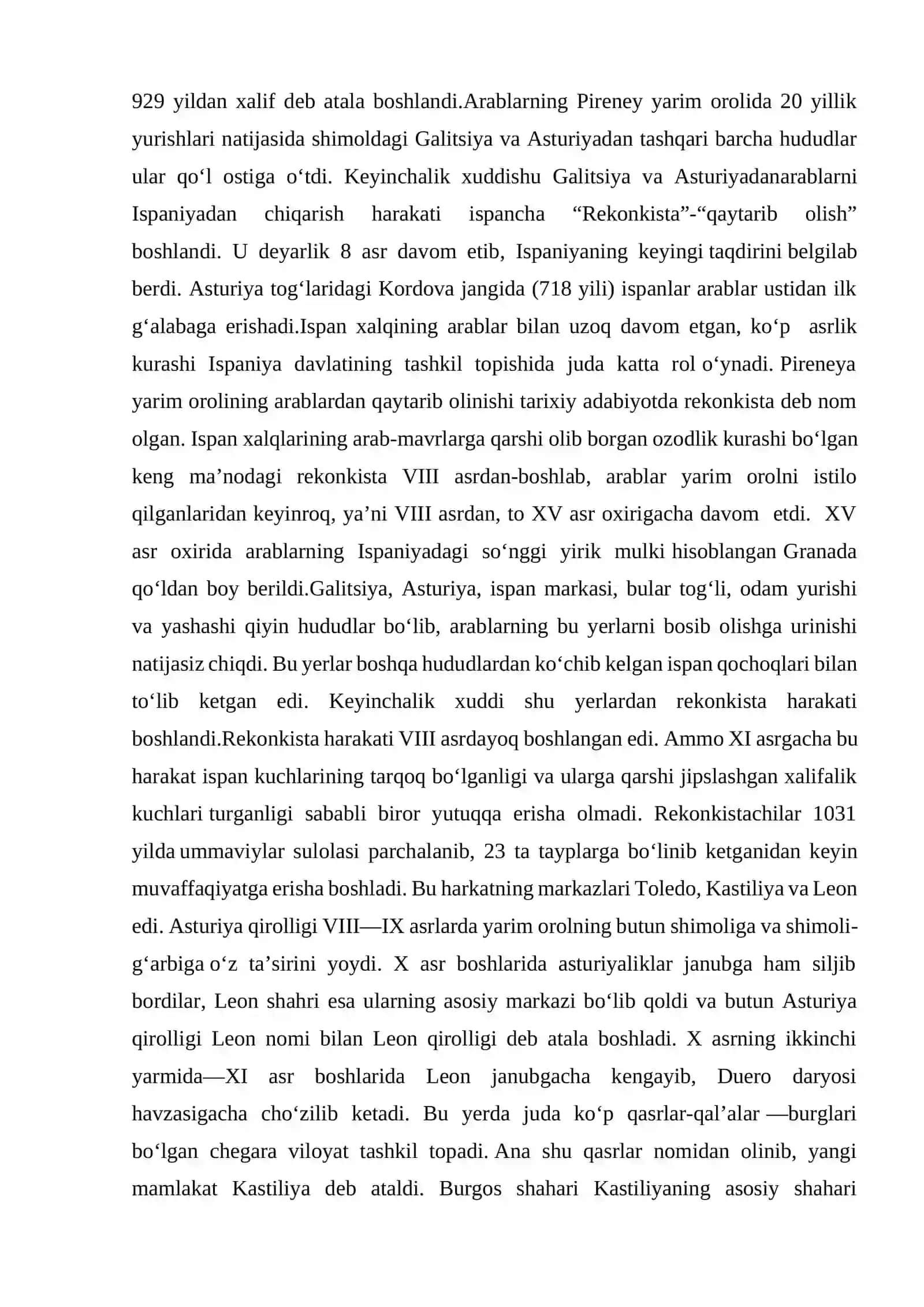 Rekonkista tarixiga oid ingliz tilidagi ilmiy tadqiqotlarni o‘rganib, jadval-ma’lumotnoma tayyorlash 2