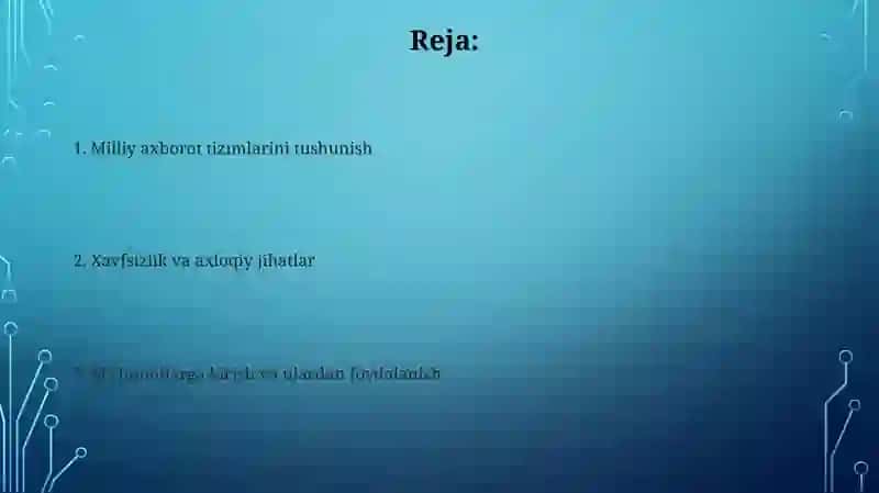 NIS dan Ma'lumotlar Tahlili va Talqini 2