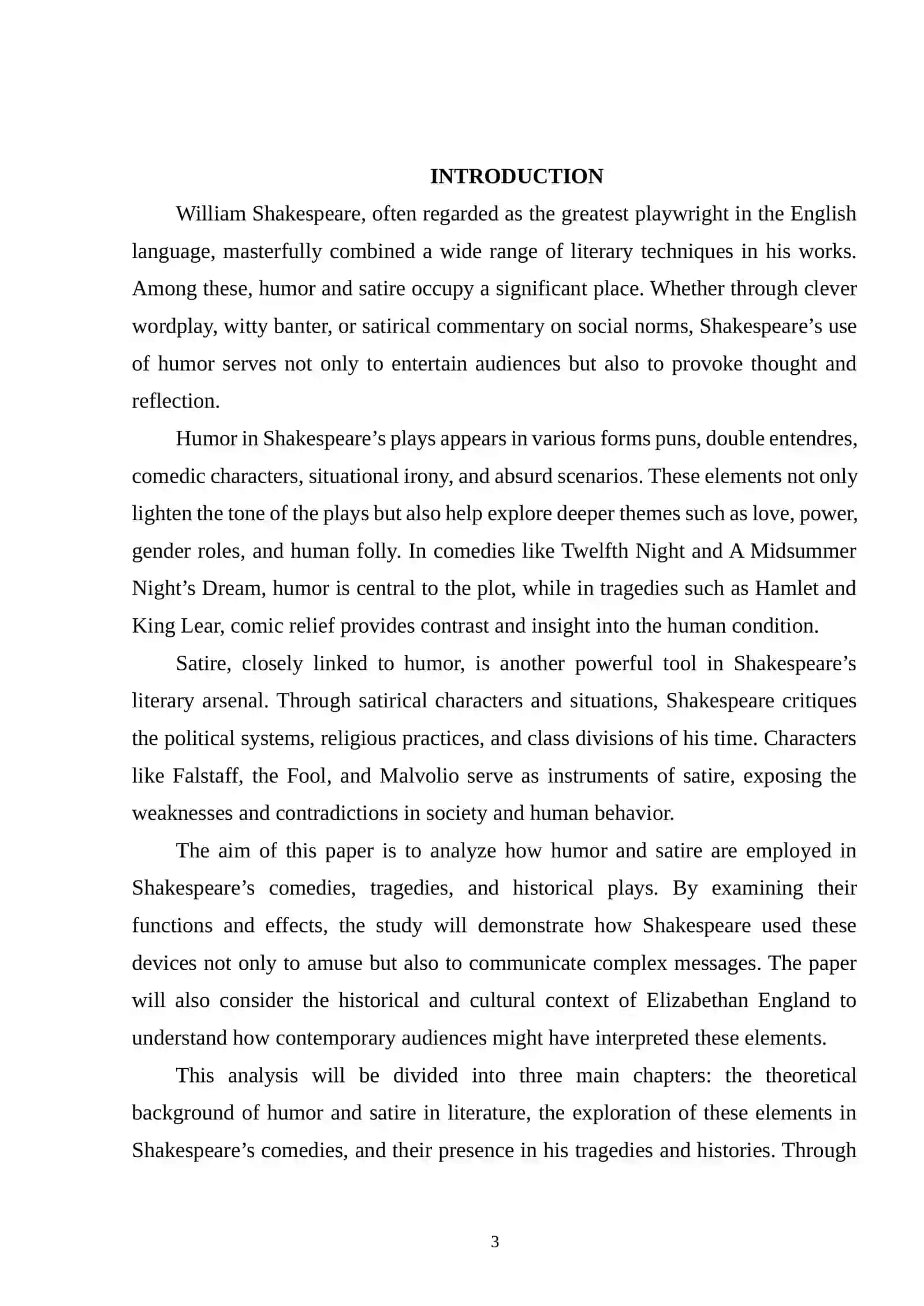 HUMOR AND SATIRE IN SHAKESPEARE'S WORKS 2