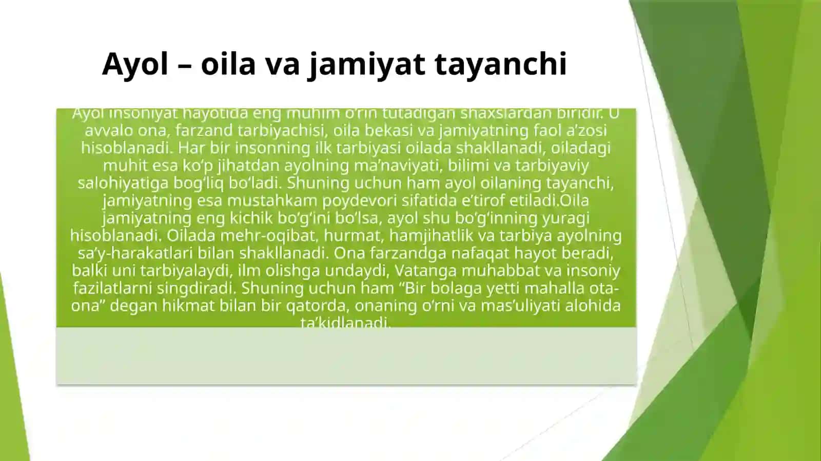 Jamiyatning kuchi - ayolning kuchida 2