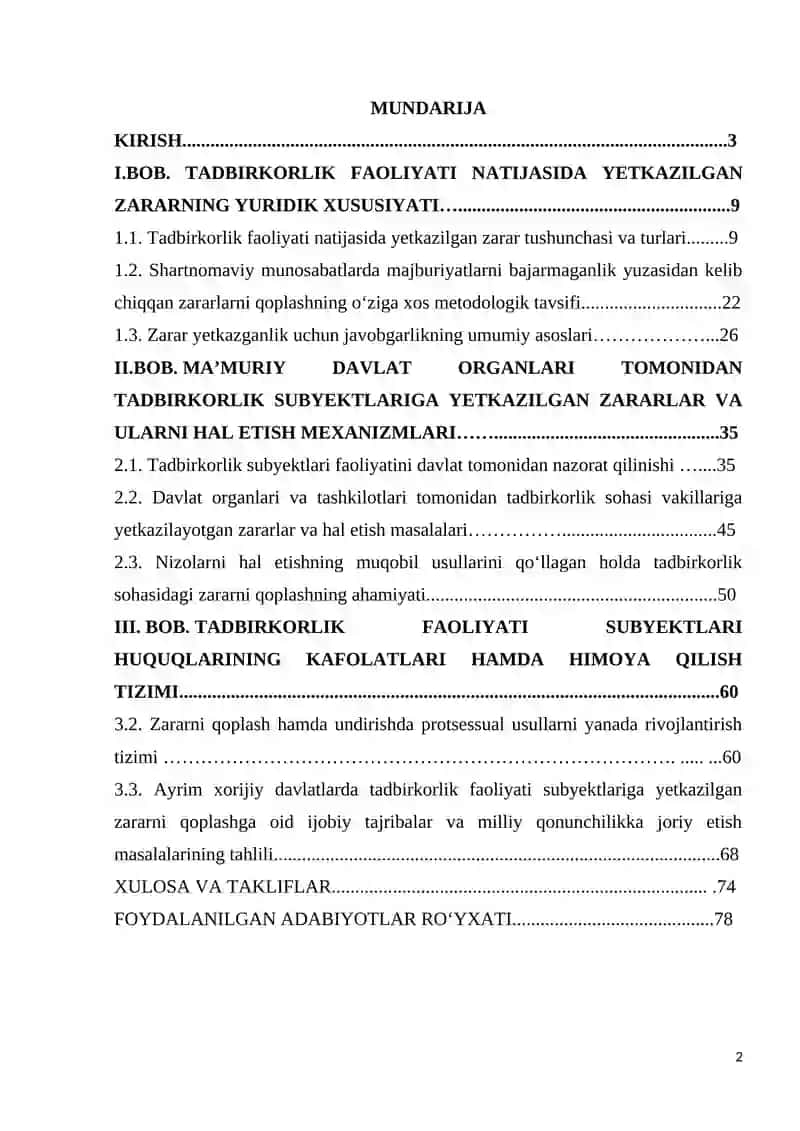 Biznes huquqi magistr dissertatsiya 2
