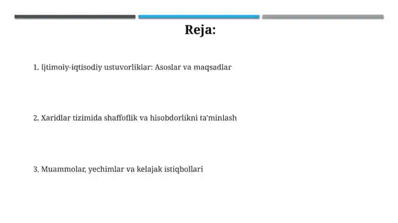 Ijtimoiy-iqtisodiy ustuvorliklar: Asoslar va maqsadlar 2