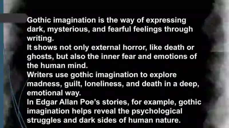 Slide about Gothic imagination of Edgar Allan Poe 2