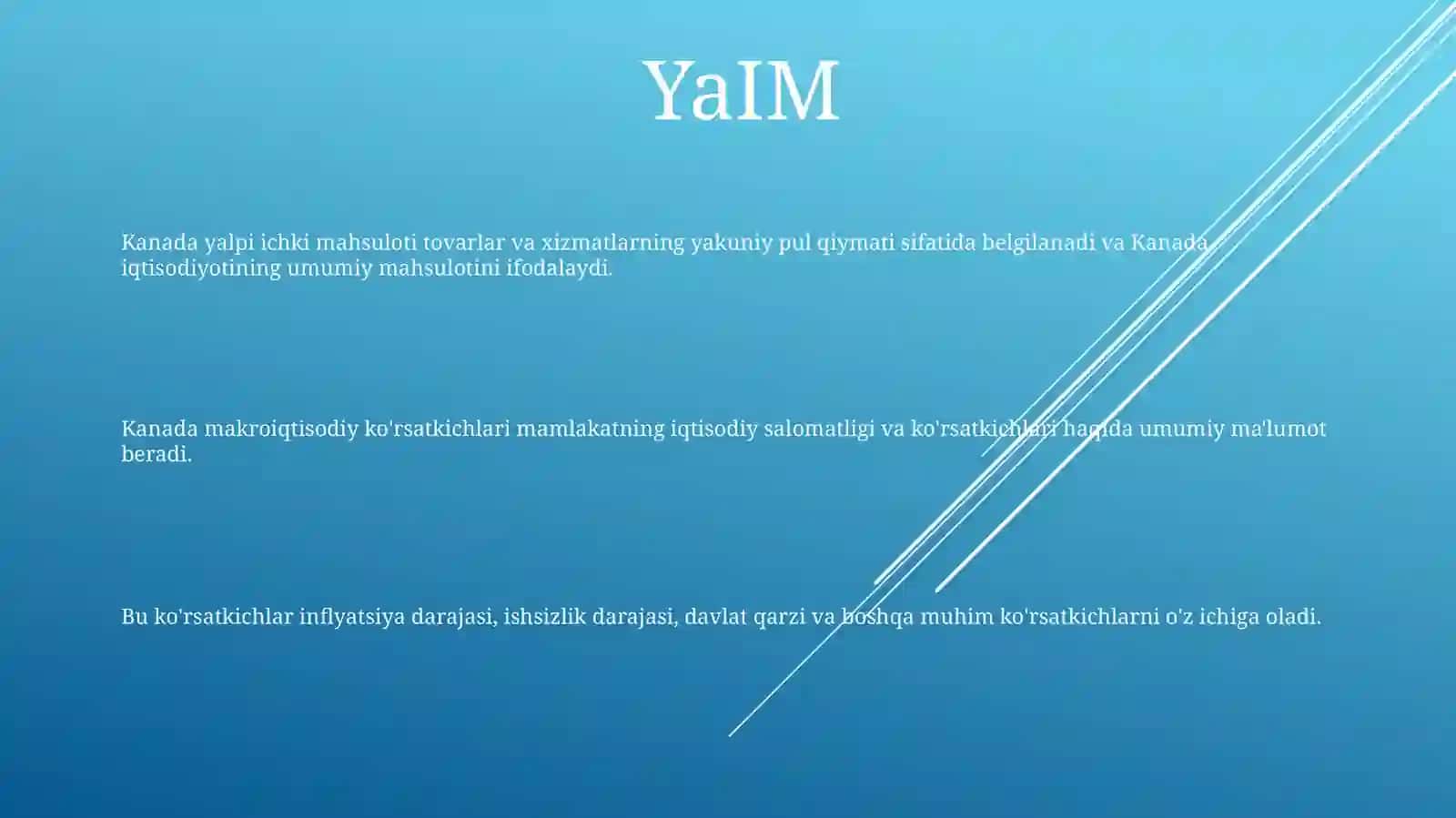 Kanada Makroiqtisodiyot KoʻRsatkichlari 2
