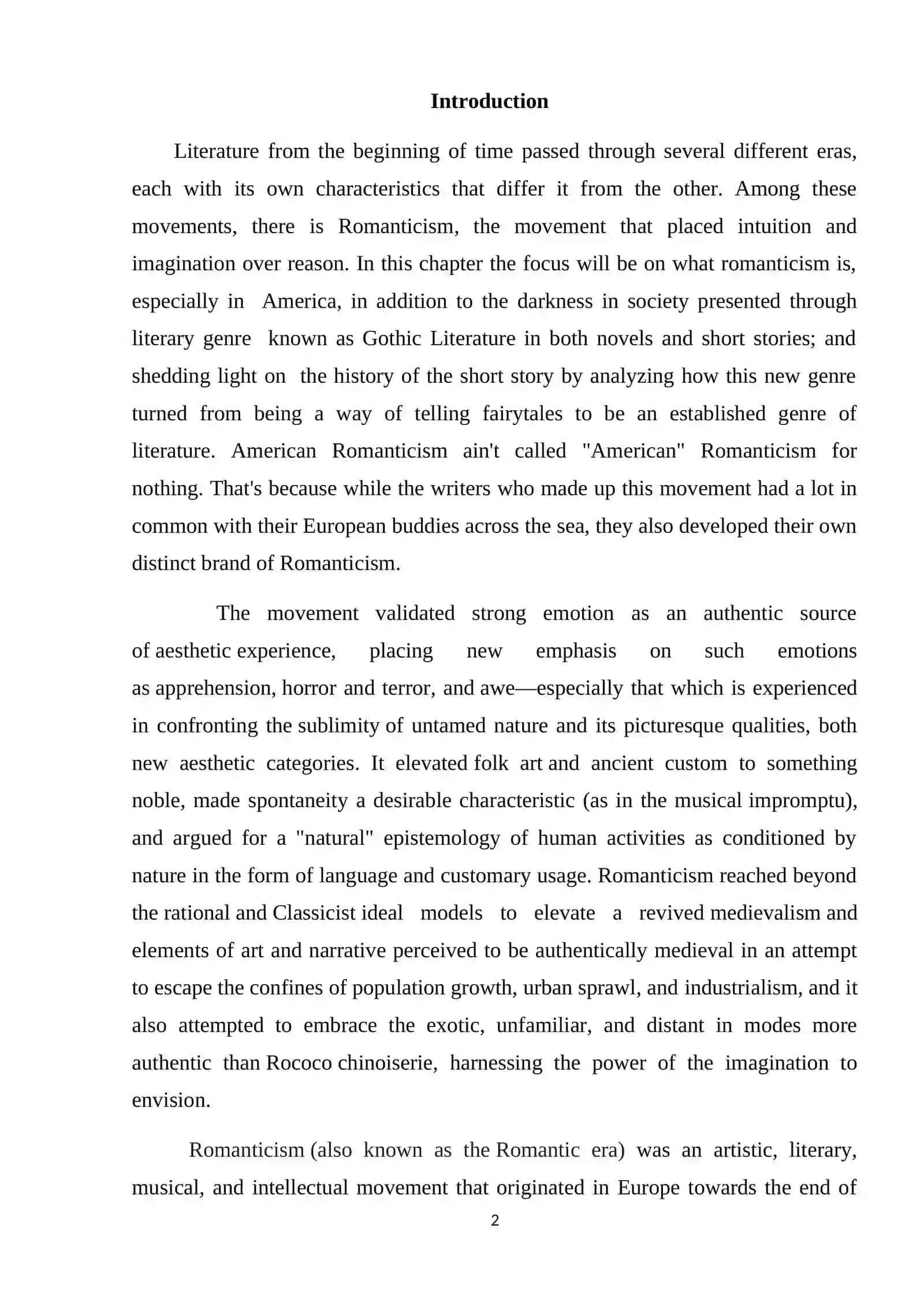 American Romanticism and Gothic Literature 2
