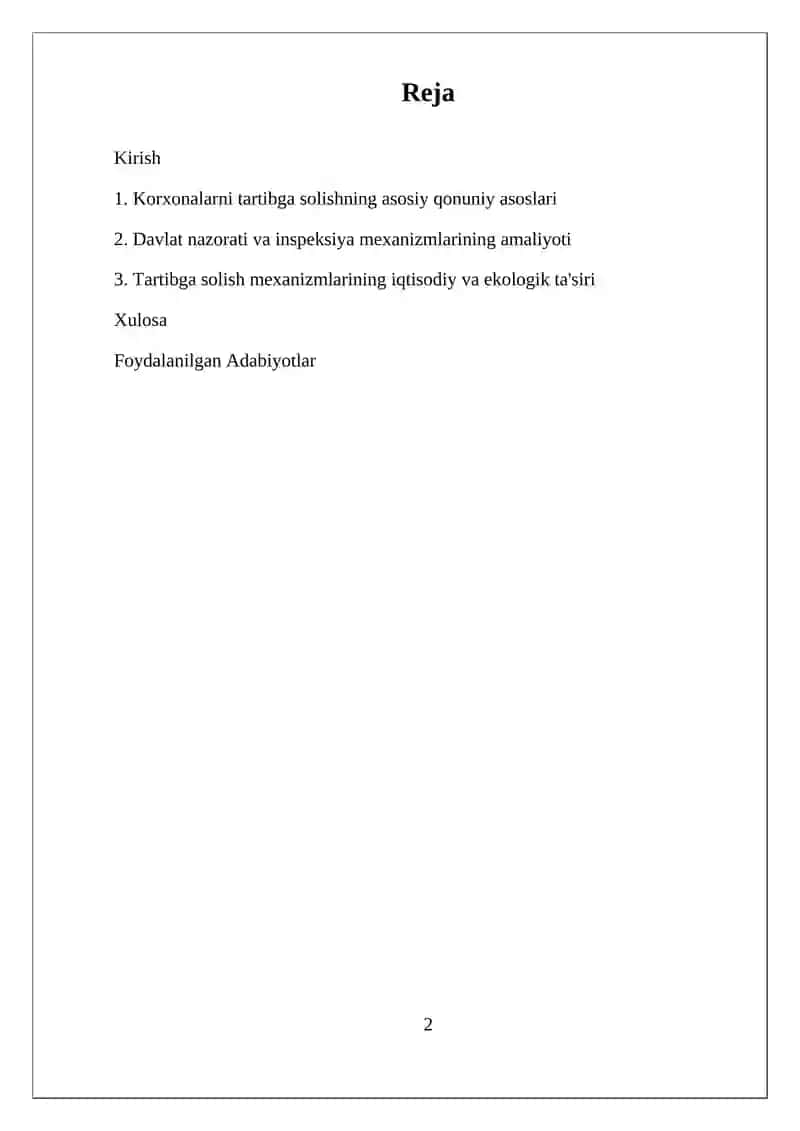 Korxonalar faoliyatini davlat tomonidan tartibga solish 2