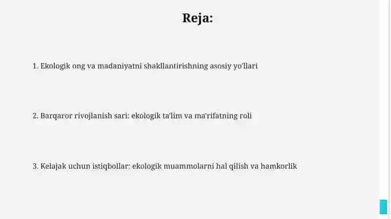 Ekologik ong va ekologik madaniyatni shakllantirish 2
