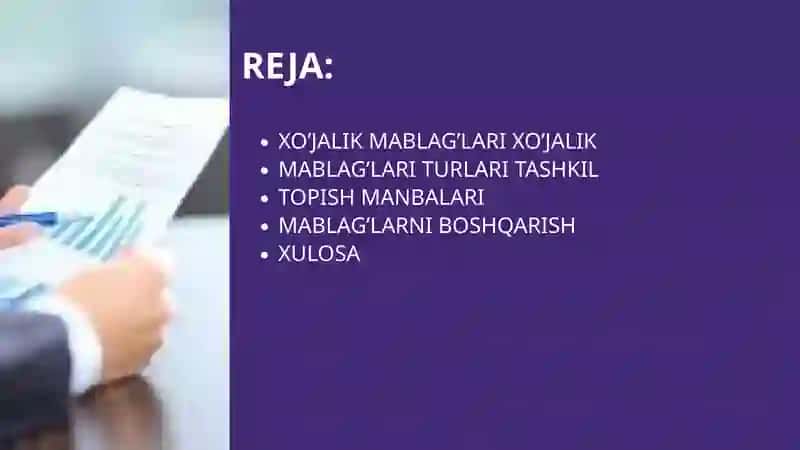 Xo’jalik mablag’lari va ularning tashkil topish manbalari 2