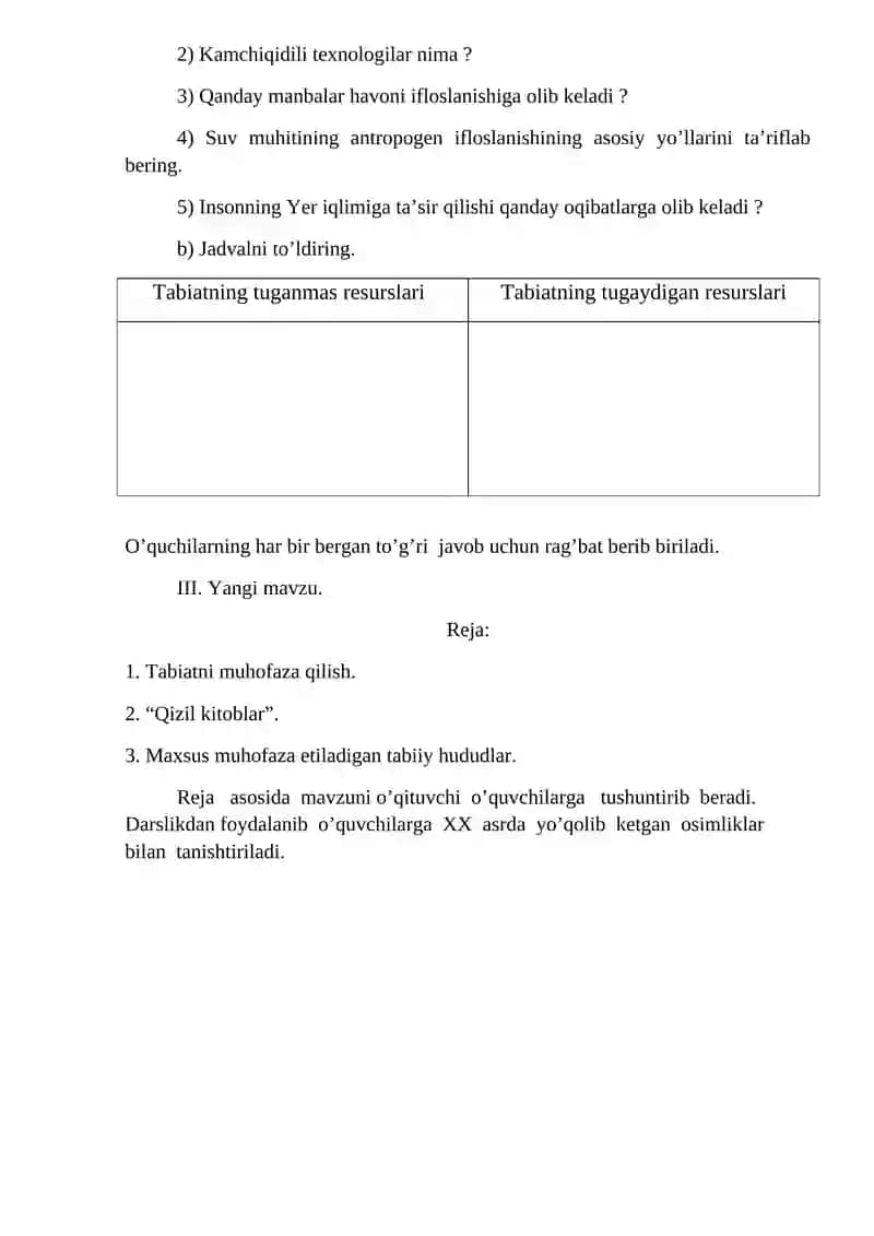 O’simlik va hayvonot olamini muhofaza qilish mavzusi 2