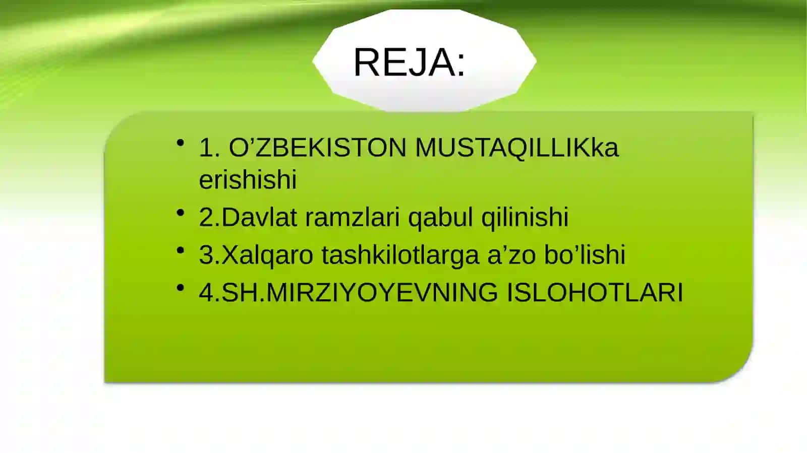 O’ZBEKISTON MUSTAQILLIK 1991-YILDAN 2025-YILLAR DAVOMIDA 2