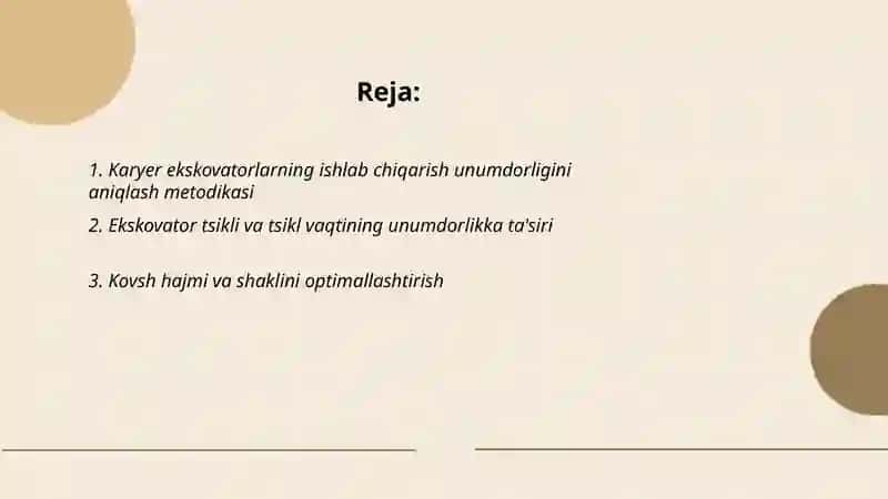 Karyer ekskovatorlarning ishlab chiqarish unumdorligi 2