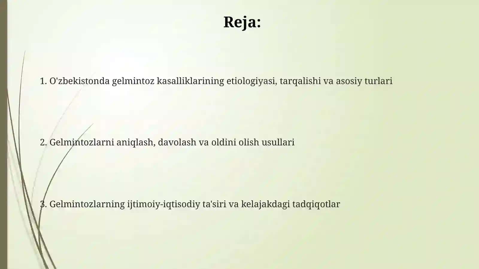 O'zbekistonda gelmintlar tomonidan keltirib chiqaruvchi parazitar kasalliklar 2