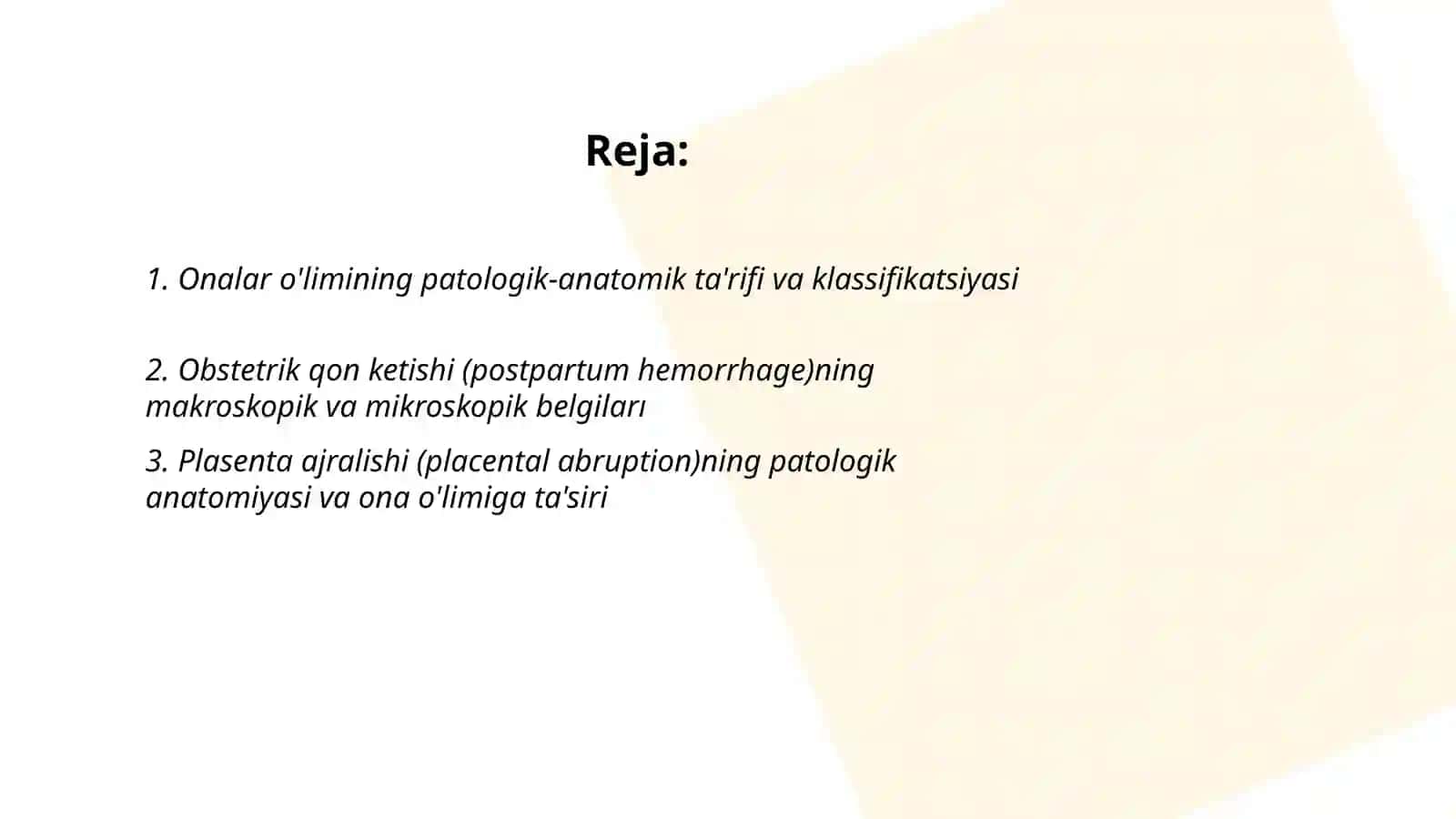 Onalar o'limi patologik anatomiyasi 2