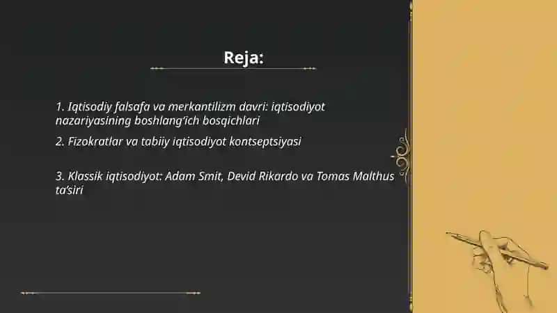 Iqtisodiyot nazariyasining fan sifatida shakllanishi va rivojlanishi 2
