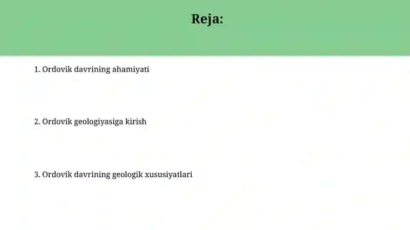 Ordavik davri geologiyasi 2