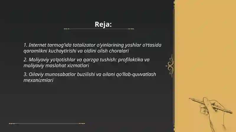 Internet tarmog’ida totalizator o’yinlarining salbiy oqibatlari va ularni bartaraf etish yo’llari 2