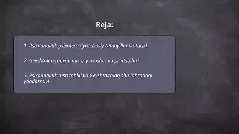 Psixoanalitik psixoterapiya: asosiy tamoyillar va tarixi 2