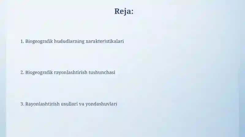 Biogeografik rayonlashtirish 2