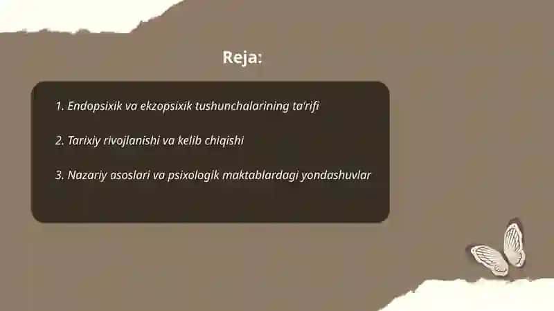Endopsixik va Ekzopsixik tushunchasi 2