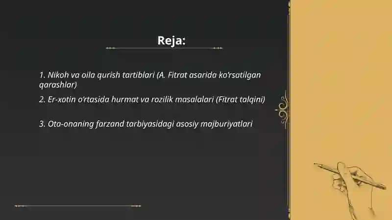 A Fitratning Oila asaridagi oila qurish tartiblari va farzand tarbiyasiga oid ğoyalar 2