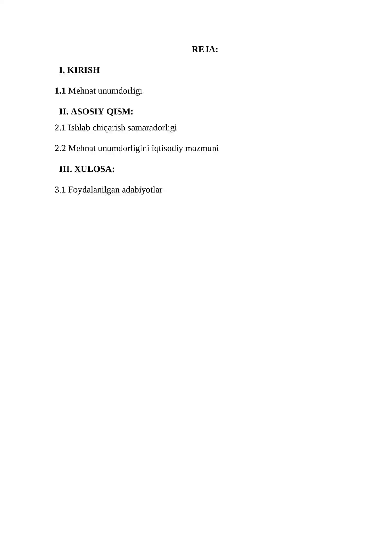 Mehnat unumdorligi ishlab chiqarishni iqtisodiy samaradorlik mezoni 2
