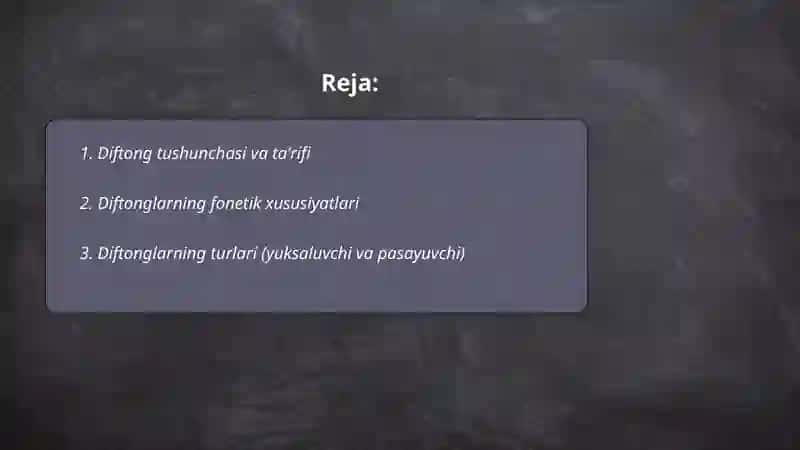 Diftonglar mavzusi 2