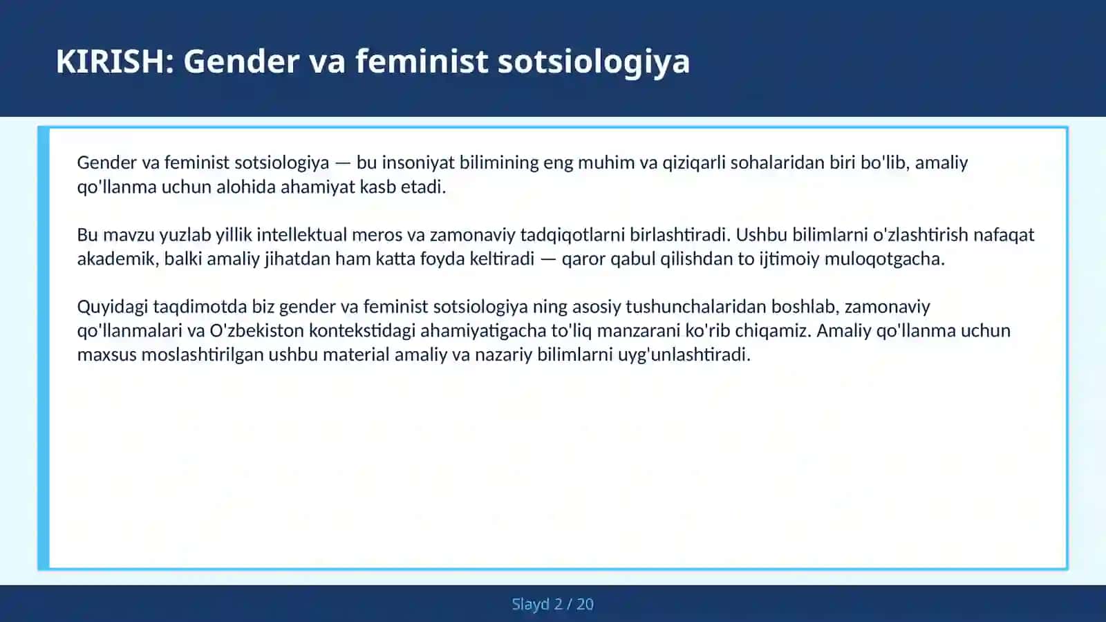 Gender va feminist sotsiologiya 2