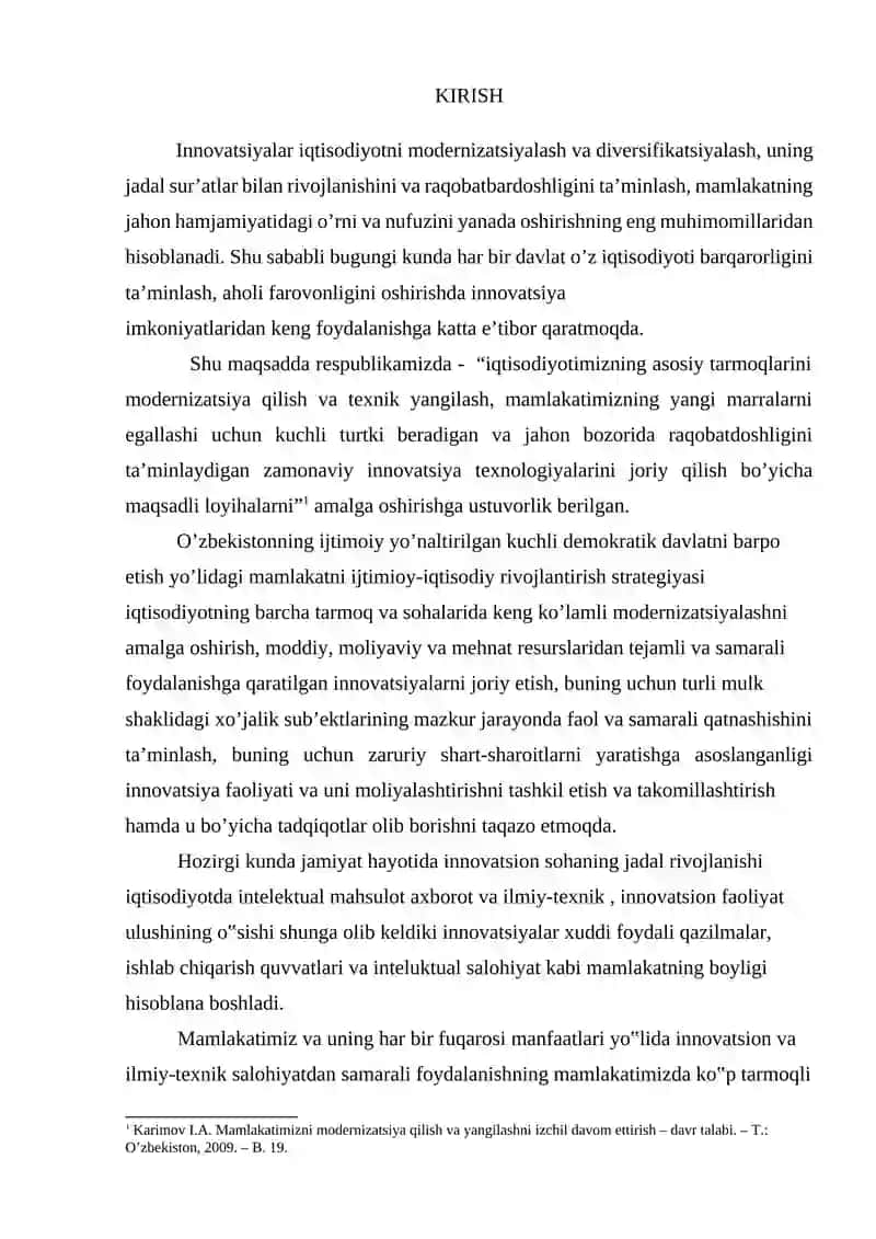 Korxonaning inovatsion salohiyati va uning iqtisodiy tahlili 2