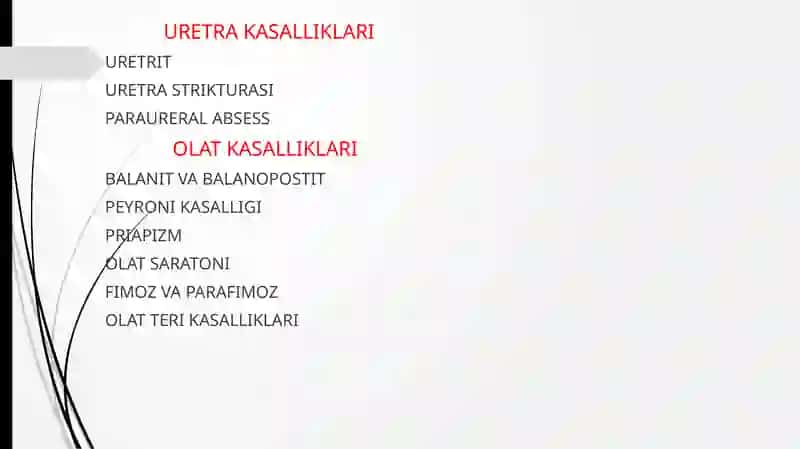 ERKAKLARDA OLAT VA URETRA KASALLIKLARI 2