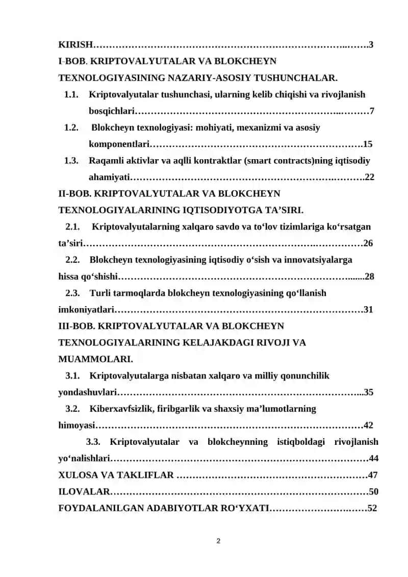 KRIPTOVALYUTALAR VA BLOKCHEYN TEXNOLOGIYALARINING IQTISODIYOTGA TA’SIRI 2