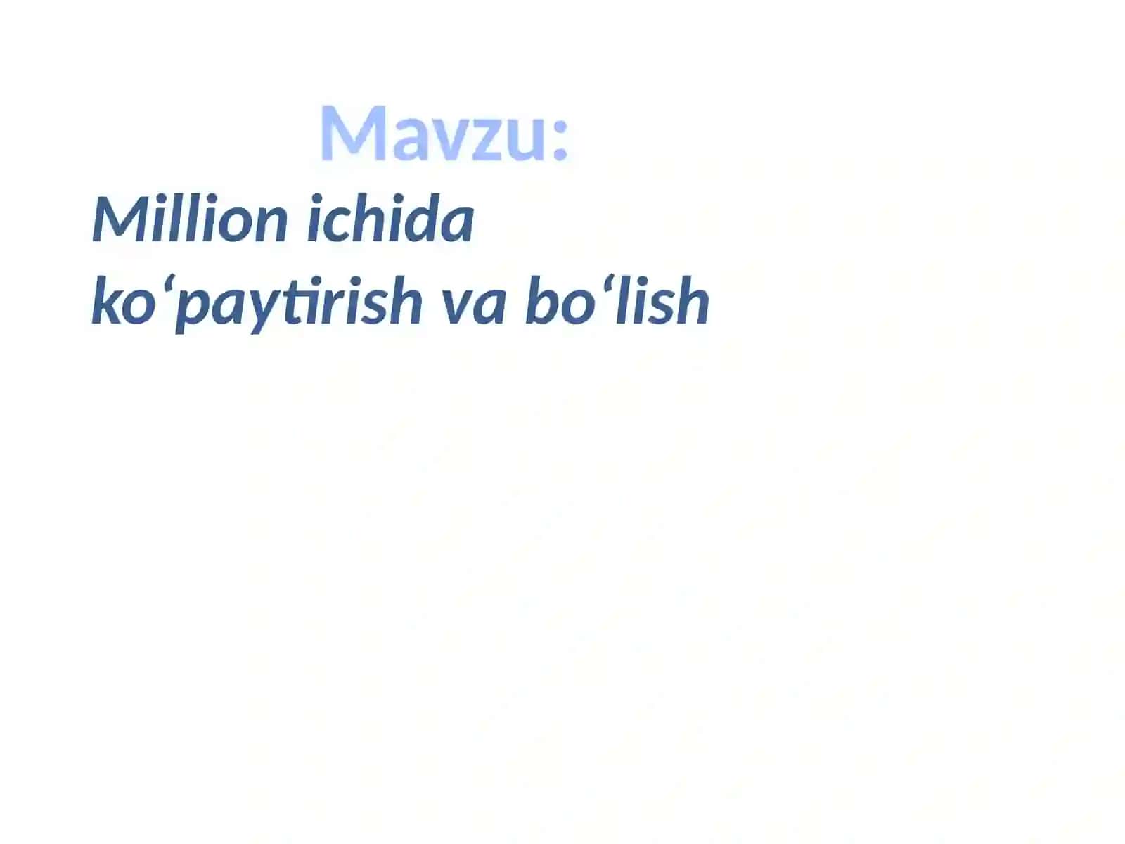 Millionichidako‘paytirishvabo‘lish 2