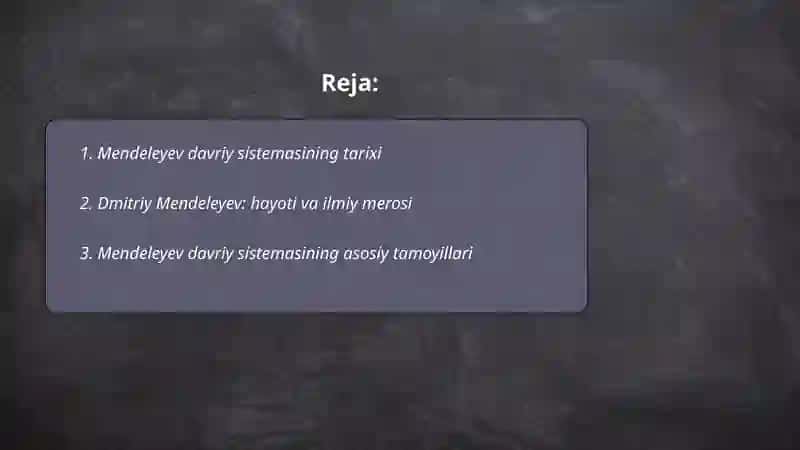 Mendeleyev davriy sistemas 2