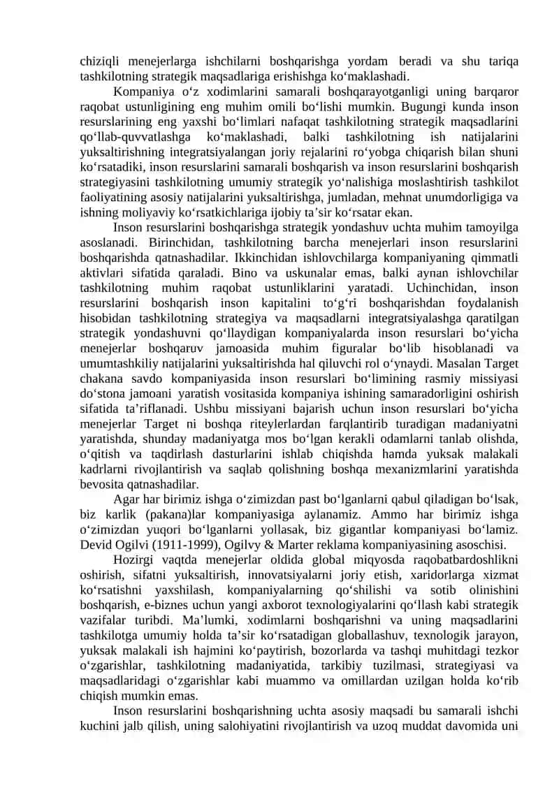 INSON RESURSLARINI BOSHQARISH, XODIMLAR ISH FAOLIYATINI BAHOLASH USULLARI 2