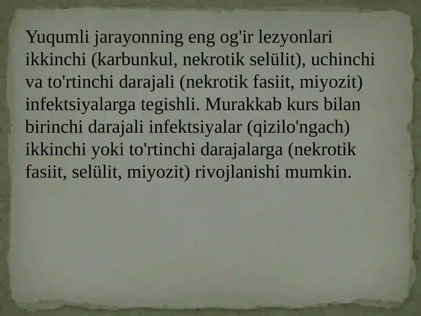 Yumshoq to`qimalar nospets-fik infeksiyalari 2