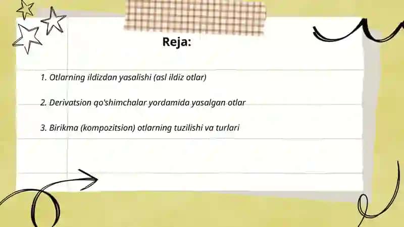 Otlarning aloqa munosabat shakllari yasalishi va tuzilishi jihatan turlari 2