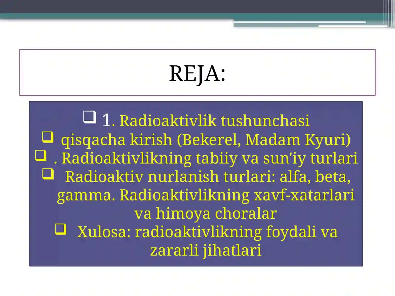 Radioaktivlikning asosiy qonunlari 2