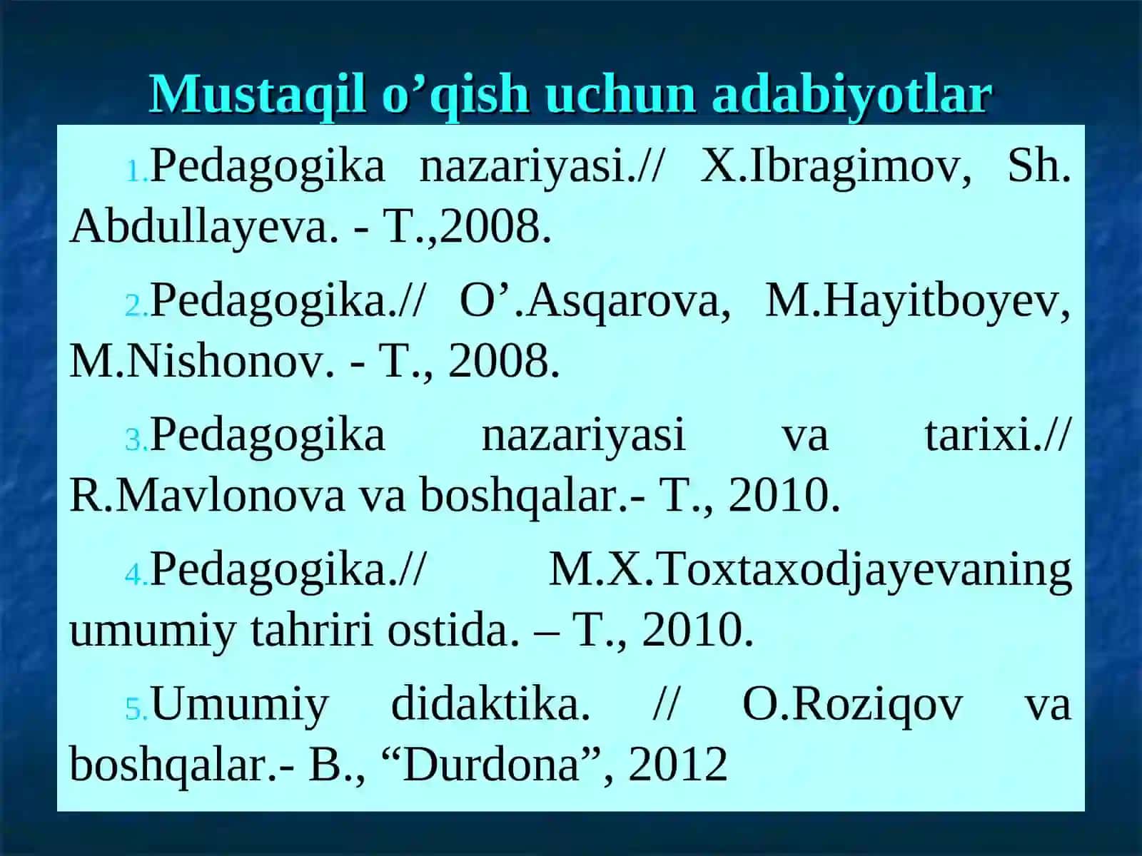 Ta’limni tashkiliy shakllari va metodlari 2