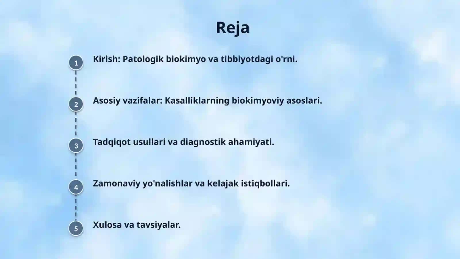 Tibbiy biokimyoda patologik biokimyo predmeti va vazifalari 2