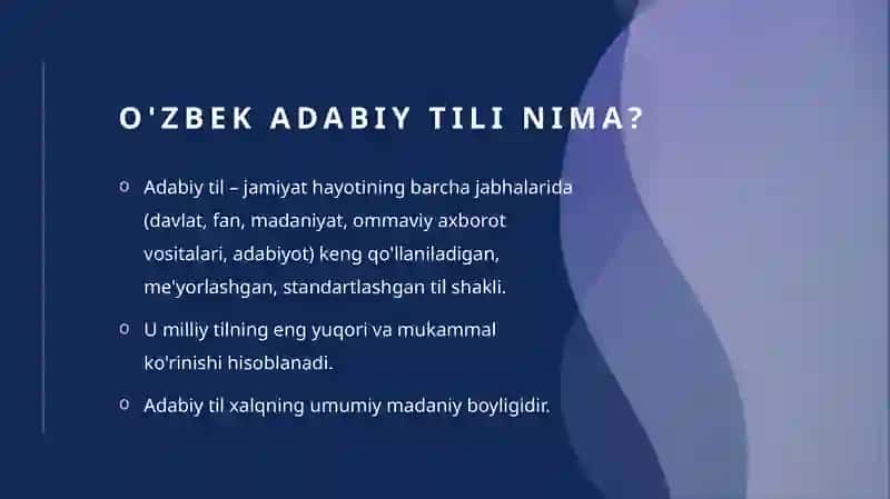 O'zbek adabiy tili va uning tayanch dialekti 2
