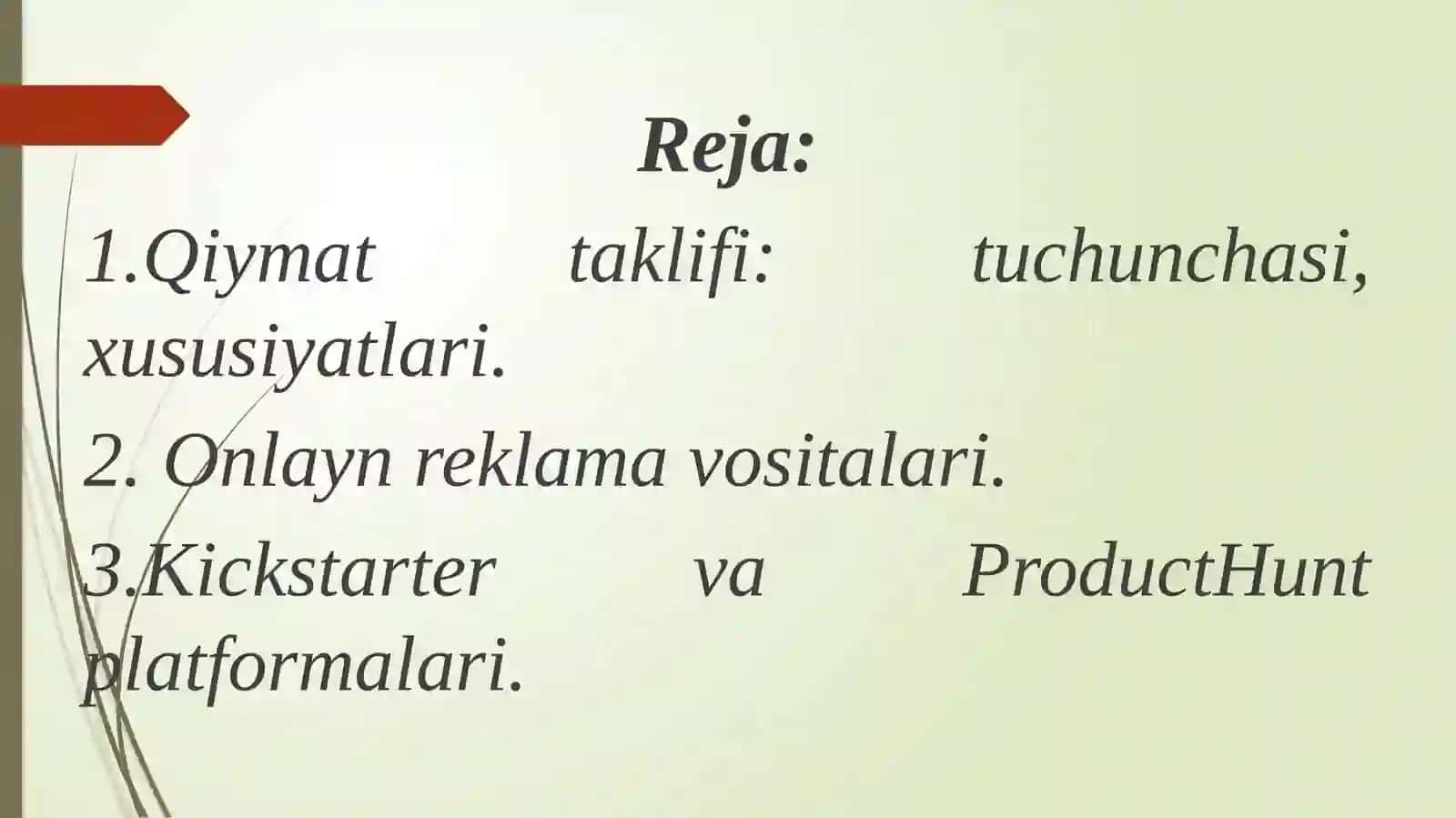 Raqamli startap loyihada marketing va PR 2